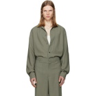 Calvin Klein Collection Taupe Atlas Button-Down Shirt