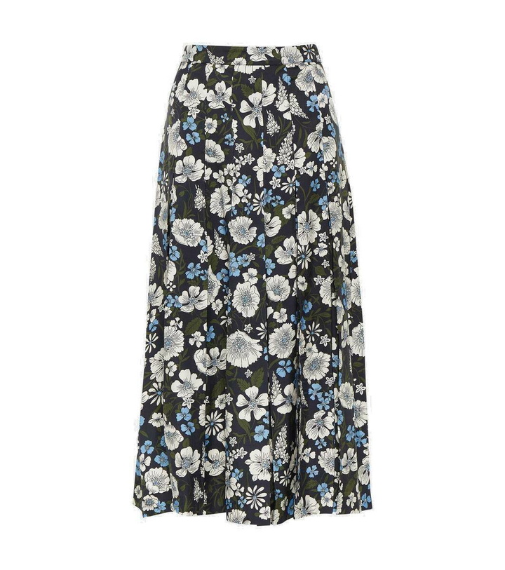 Photo: Veronica Beard Norris pleated silk-blend midi skirt