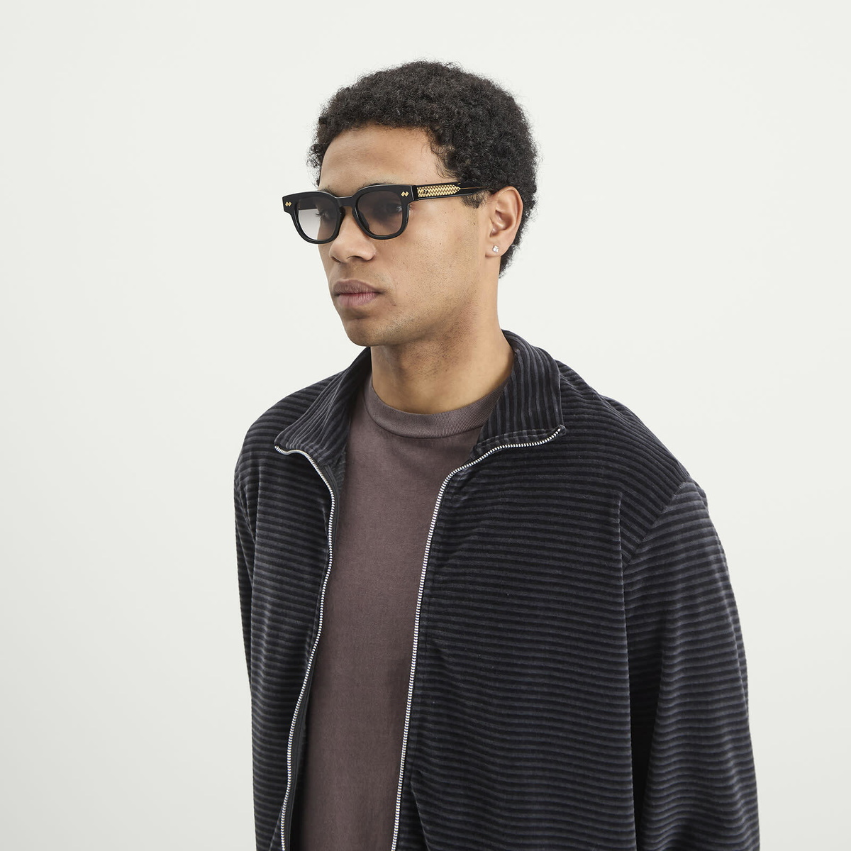 Bottega Veneta Eyewear Bottega Veneta BV1441S Sunglasses in Black/Grey 