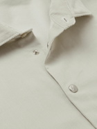 Moncler - Logo-Embroidered Cotton-Corduroy Shirt Jacket - Neutrals