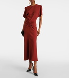 Victoria Beckham Puff-sleeve gathered midi dress