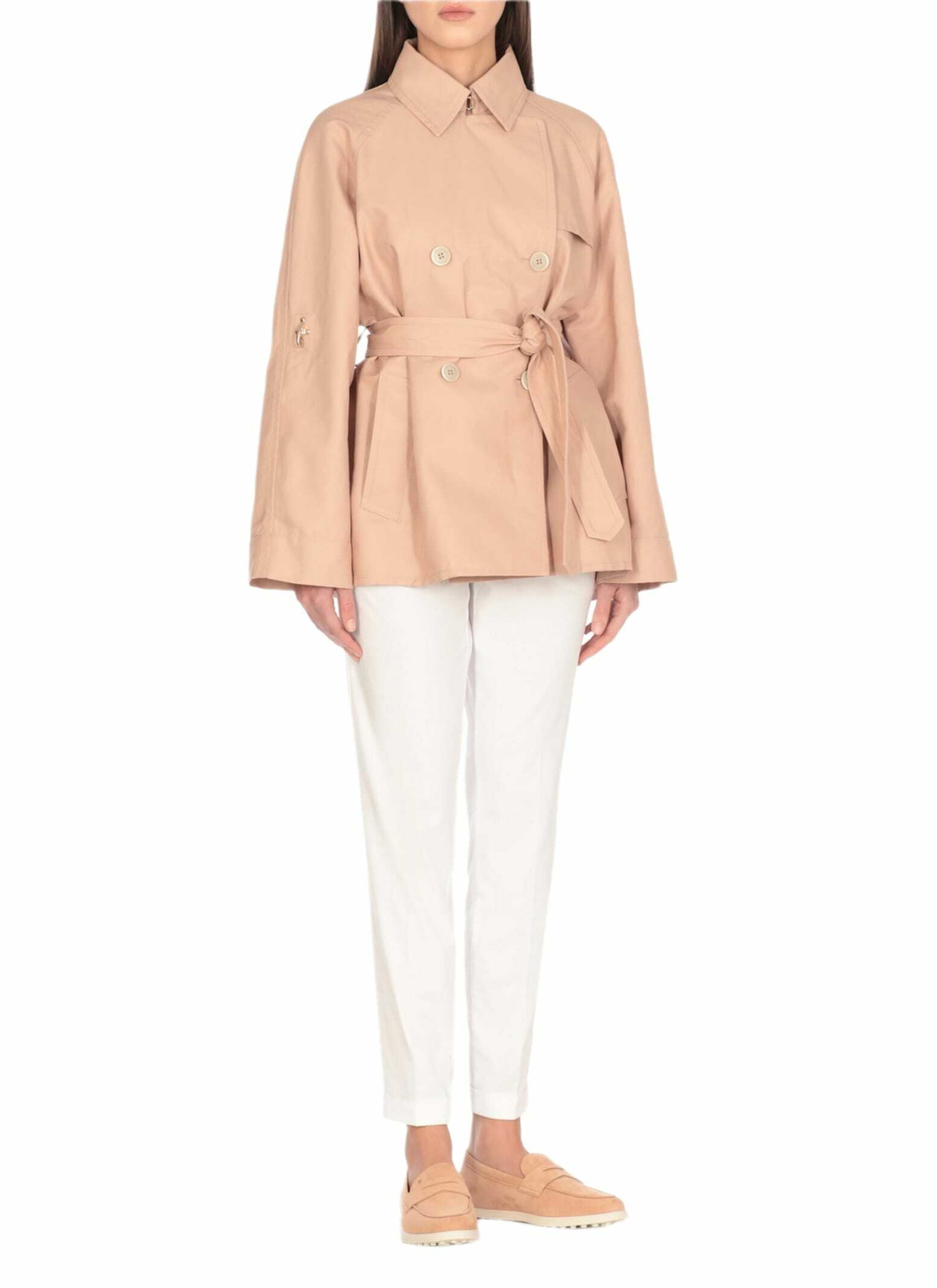 Fay Short Cotton And Linen Trench Coat