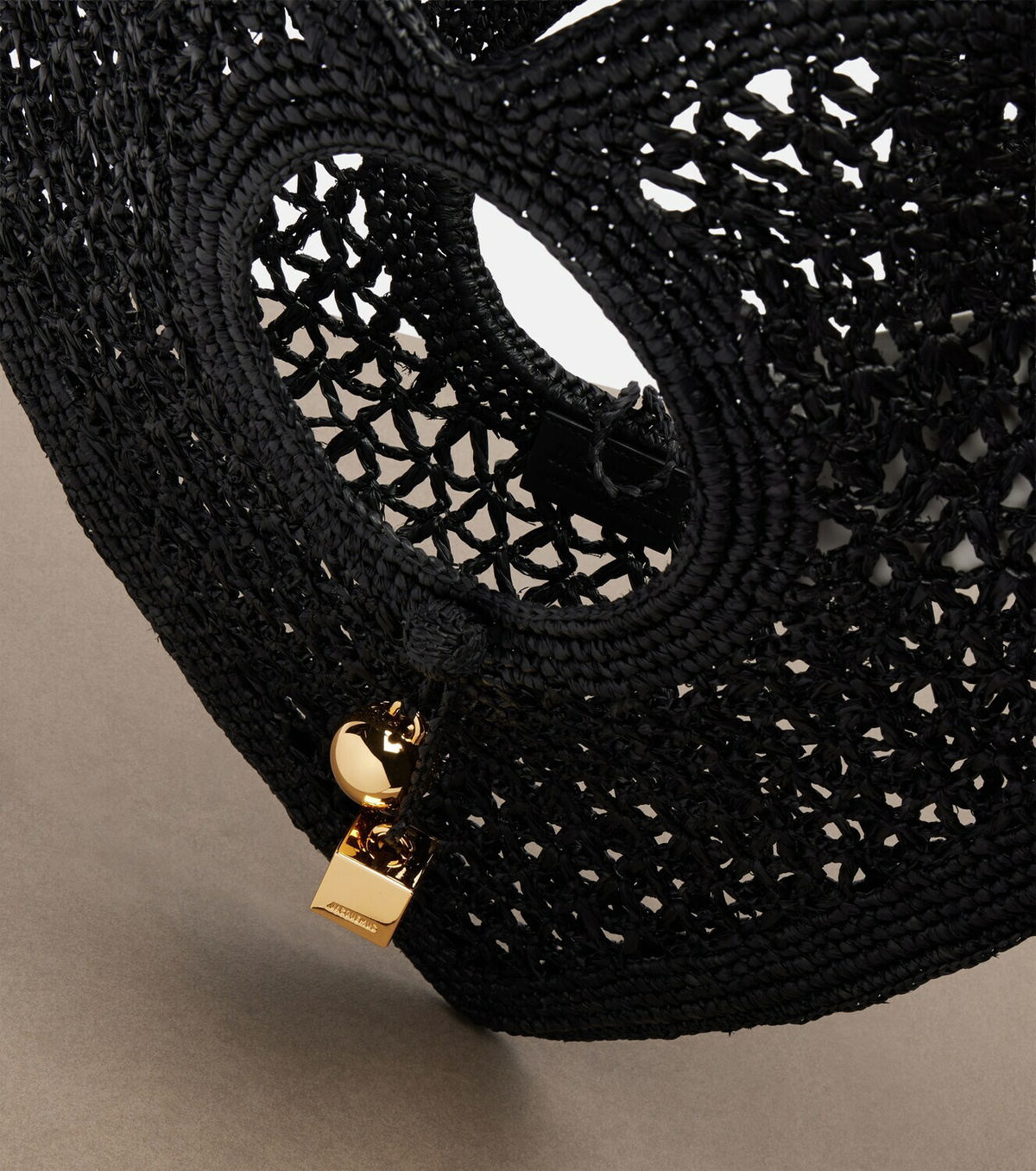 Jacquemus Spiaggia Coeur Small raffia top-handle bag