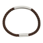Boss Brown Leather Braided Benn Bracelet