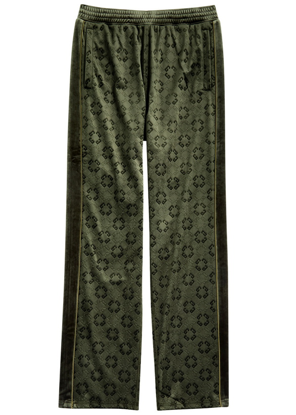 Photo: Givenchy Logo-jacquard Velour Sweatpants Green