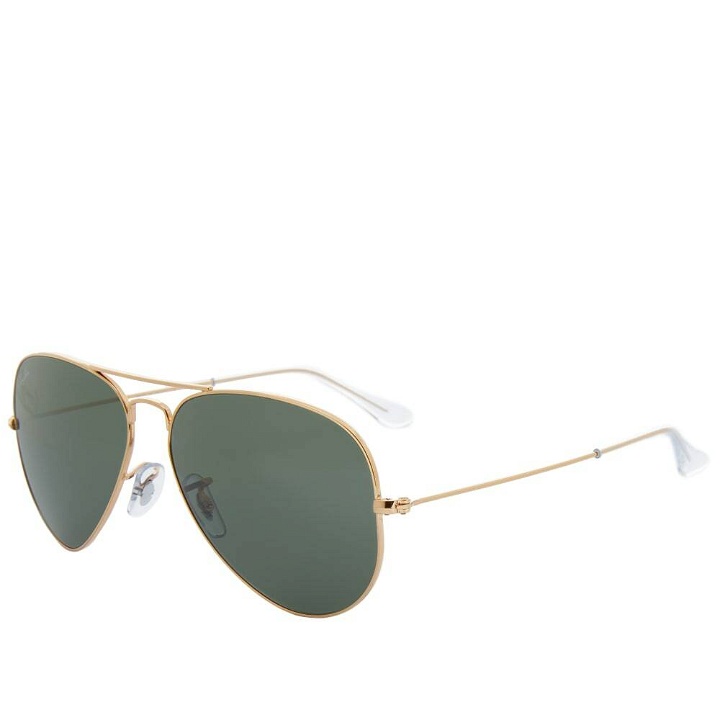 Photo: Ray Ban Aviator Sunglasses in Gold/Green