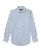 Polo Ralph Lauren - Logo-Embroidered Striped Cotton-Poplin Shirt - Blue