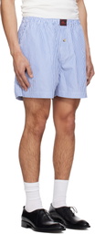 WILLY CHAVARRIA White & Blue Willy Woven Boxer Shorts
