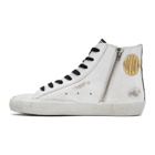 Golden Goose White and Black Francy Sneakers
