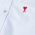 AMI Men's Button Down Logo Oxford Shirt in Sky Blue