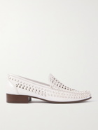 SAINT LAURENT - Swann Woven Leather Loafers - White - EU 40