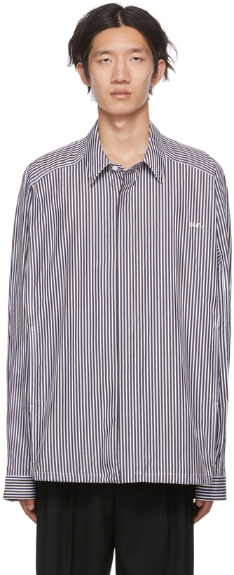 Photo: Juun.J Brown Stripe Coach Shirt