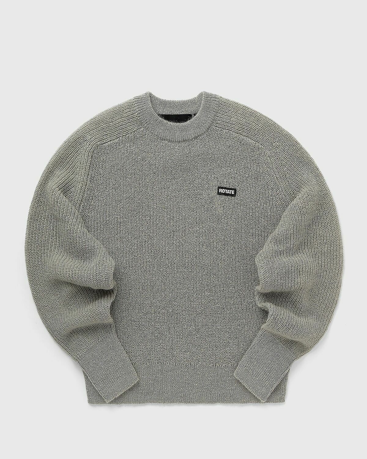 ROTATE Birger Christensen Light Knit Logo Sweater Grey Womens Pullover