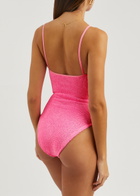 Hunza G Pamela Seersucker Swimsuit - Pink - One Size