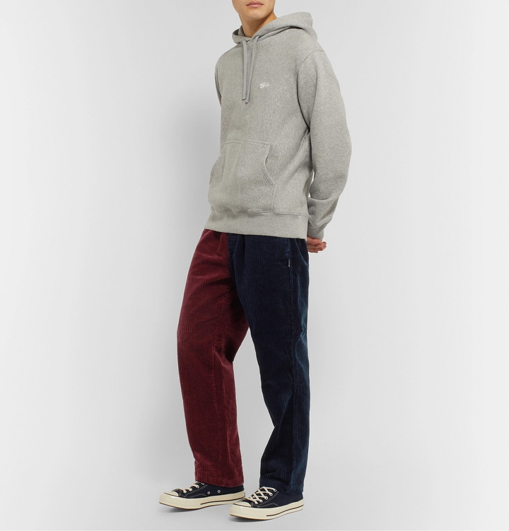 Photo: Stüssy - Tapered Colour-Block Cotton-Corduroy Trousers - Blue