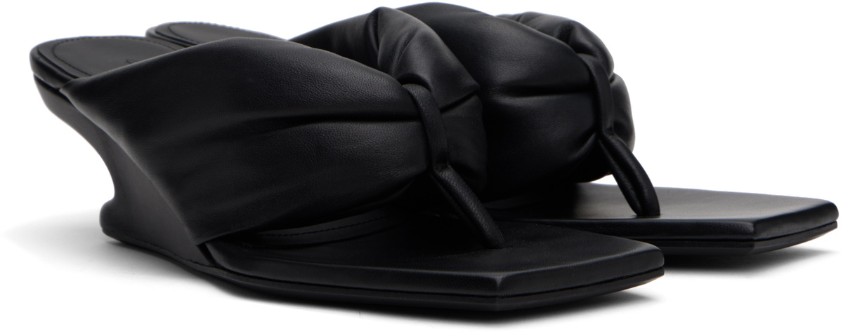 Rick Owens Black Hollywood Thong Cantilever 45 Heeled Sandals