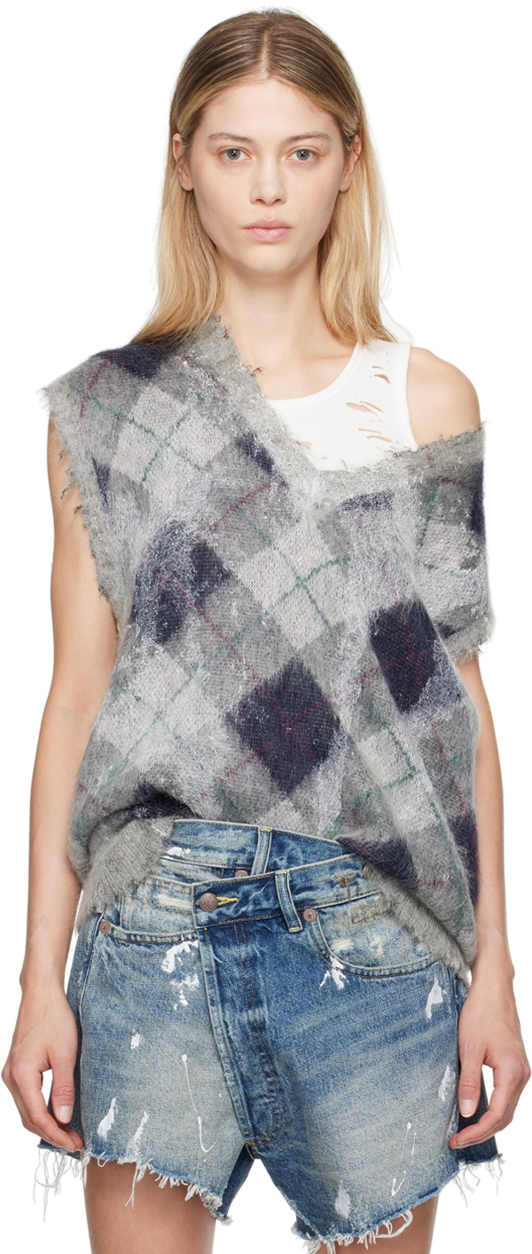 R13 Gray Oversized Vest