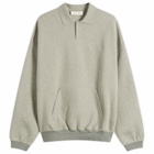 Fear of God ESSENTIALS Men's Signature 90s Polo Sweatshirt in Concrete Heather