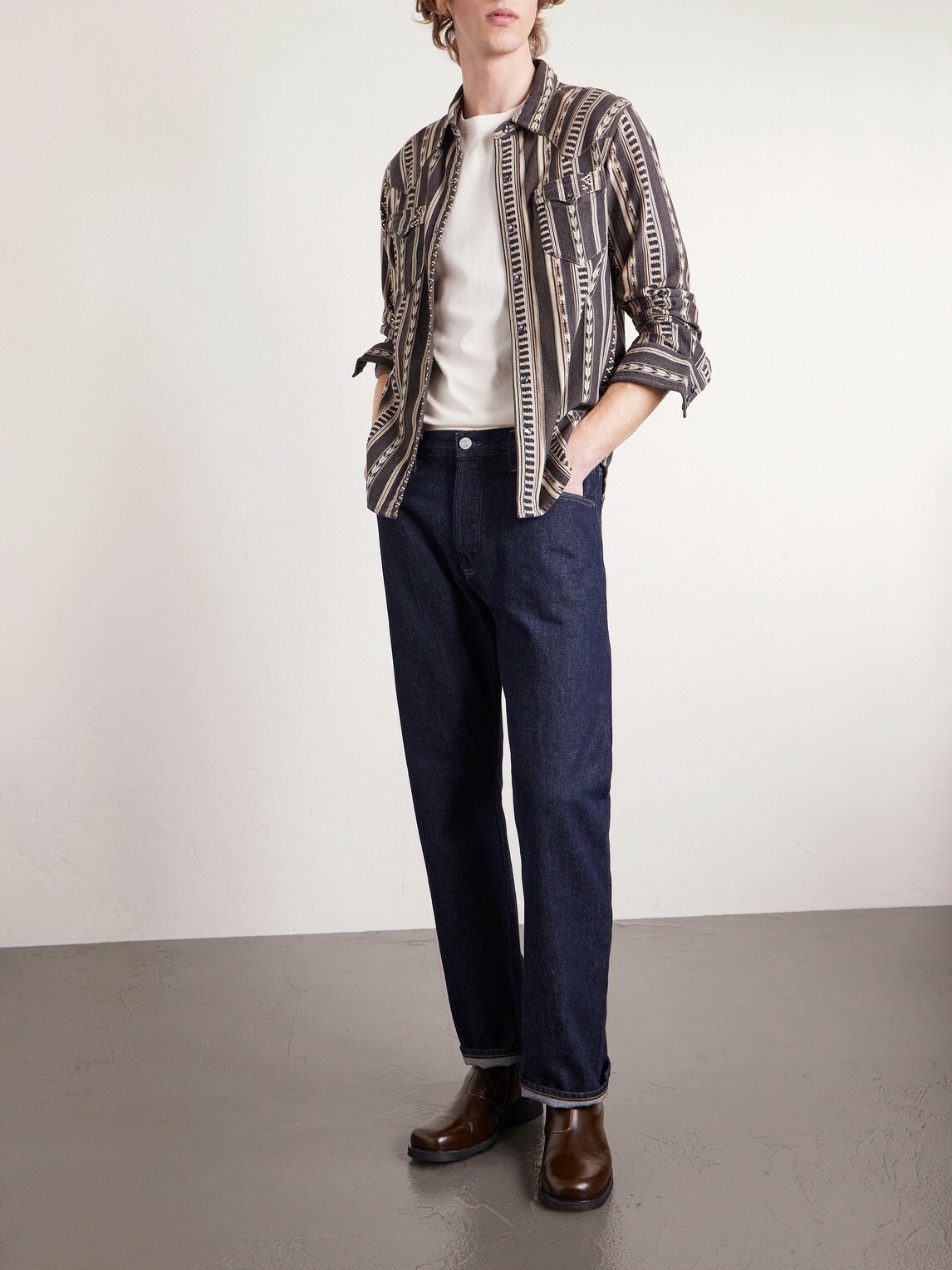 RRL - Cotton-Jacquard Overshirt - Brown