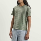 END. x Ronning Men's Striped T-Shirt in Sage Green Stripe