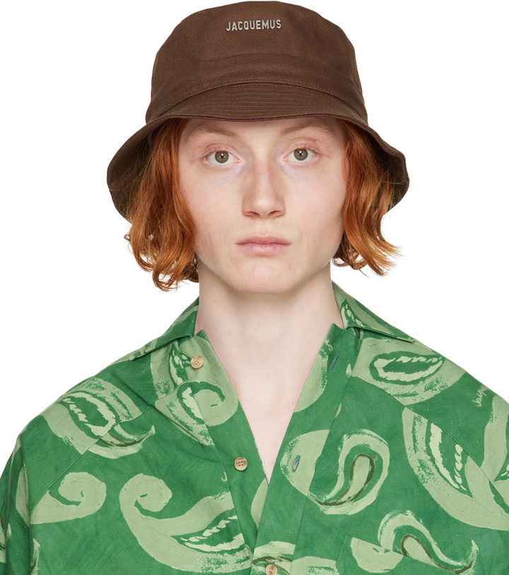 Photo: Jacquemus Brown Le Raphia 'Le Bob Gadjo' Bucket Hat