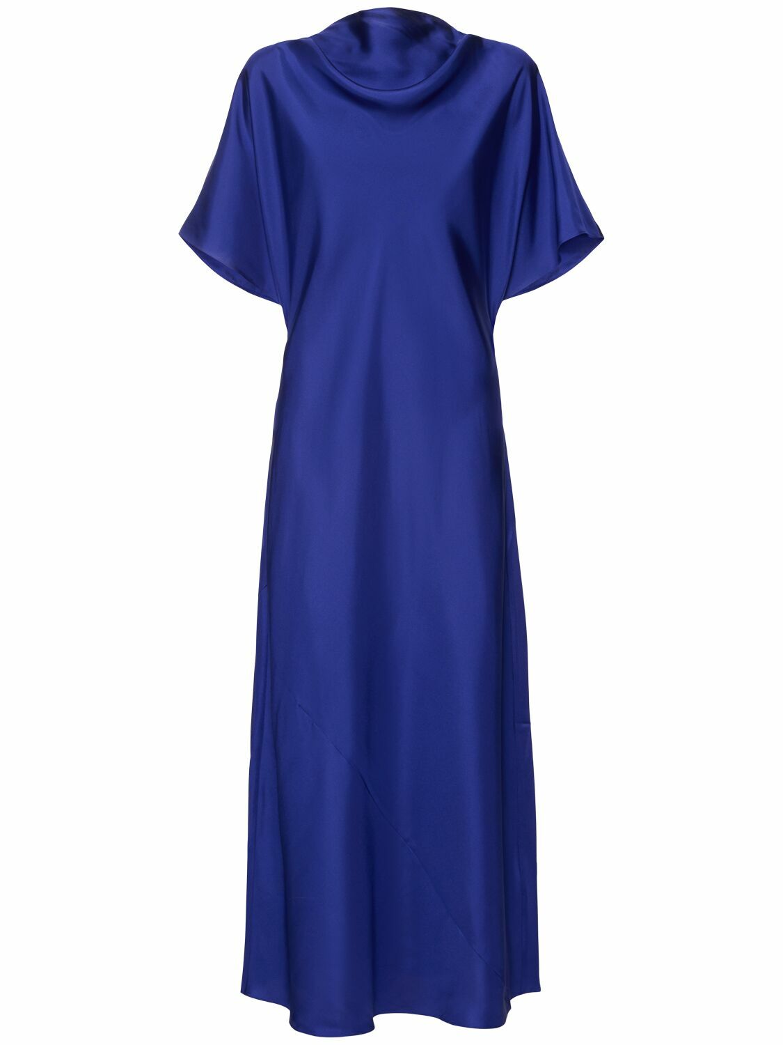 knee length dresses for ladies FLAVIA SATIN DRAPED DRESS MIDI main image 0