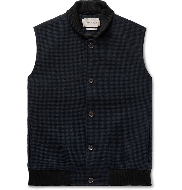 Photo: Oliver Spencer - Moorland Waffle-Knit Wool and Cotton-Blend Gilet - Blue