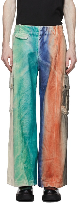 Photo: Charles Jeffrey Loverboy Multicolor Ombre Tie Dye Can Do Cargo Pants