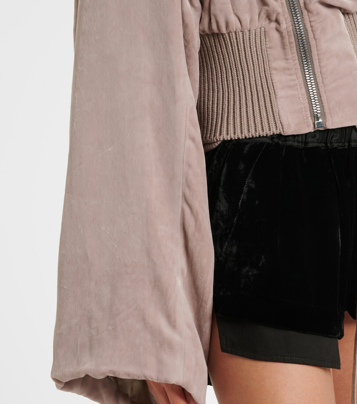 Rick Owens Scarf Flight chenille bomber jacket