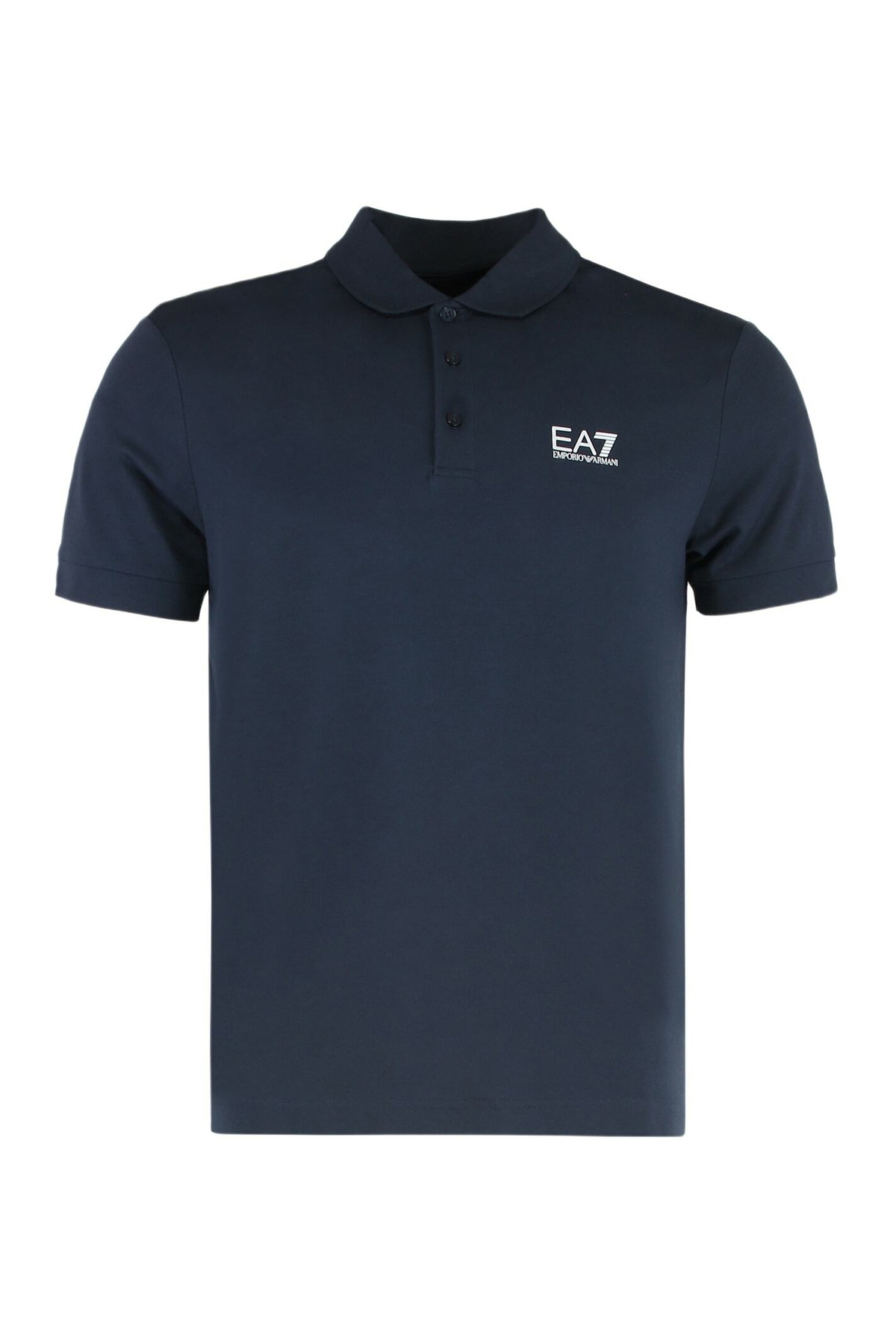 EA7 Logo Detail Stretch Cotton Polo Shirt