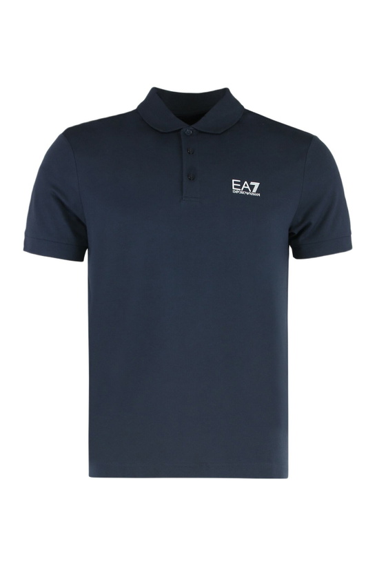 Photo: EA7 Logo Detail Stretch Cotton Polo Shirt
