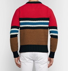 Burberry - Striped Wool and Cashmere-Blend Sweater - Men - Red