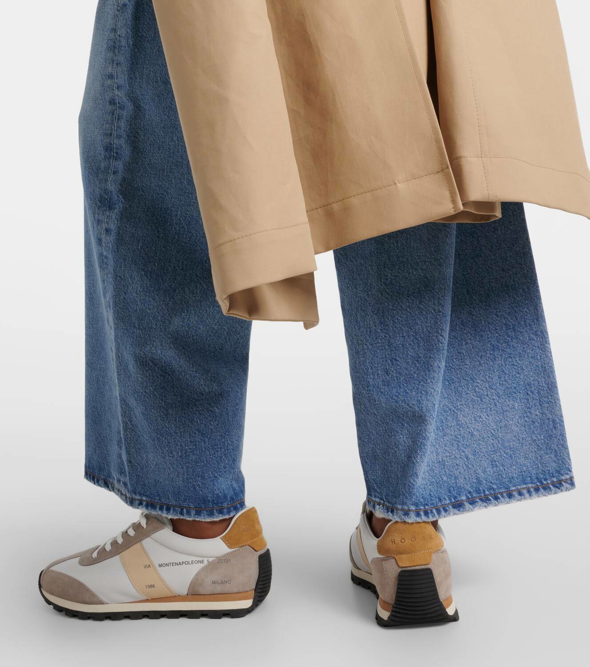 スニーカー Hogan Running 86Er Suede Leather Sneakers Hogan 86er WHITE, BEIGE, BROWN for Man