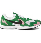 Nike - Air Streak Lite Felt and Faux Leather-Trimmed Mesh Sneakers - Green