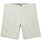 Club Monaco - Maddox Puppytooth Linen and Cotton-Blend Shorts - Ecru