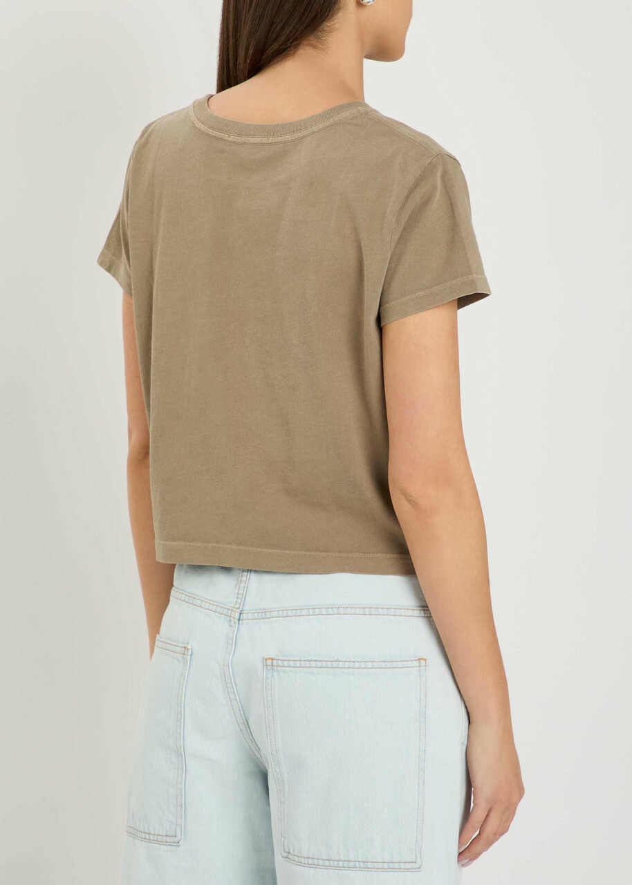 Agolde Adine Shrunken Cotton T-shirt Light Brown