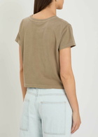 Agolde Adine Shrunken Cotton T-shirt Light Brown