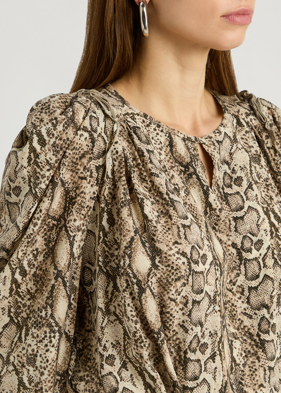 Isabel Marant Zarga Python-print Stretch-silk Blouse Multi Print