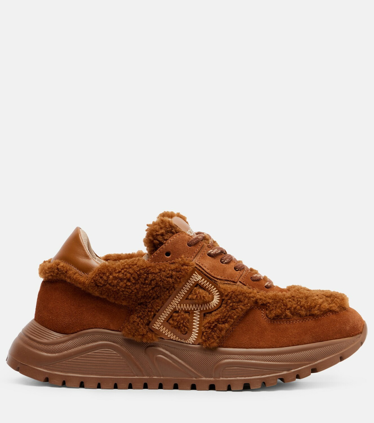 Bogner Malaga 27 suede-trimmed shearling platform sneakers