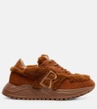 Bogner Malaga 27 suede-trimmed shearling platform sneakers