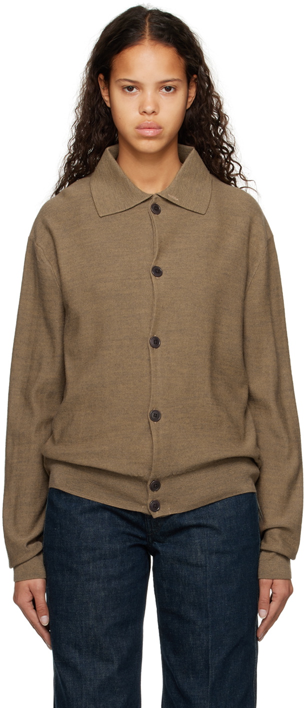 LEMAIRE Brown Convertible Collar Cardigan Lemaire