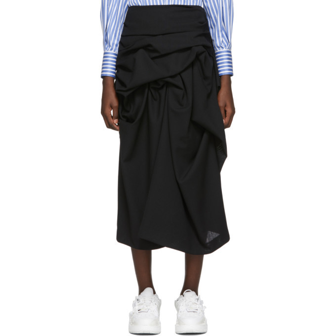 Enfold Black Basket Weave Design Skirt