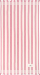 Tekla Pink & White Striped Beach Towel