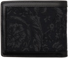 Versace Black Barocco Jacquard Bifold Wallet