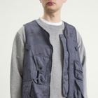 Stone Island Men's Faded Camo Ripstop-TC Utility Vest in Blue Grey