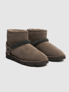 BRUNELLO CUCINELLI 20mm Suede & Shearling Ankle Boots