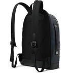 Burberry - Leather-Trimmed Coated-Canvas Backpack - Men - Navy