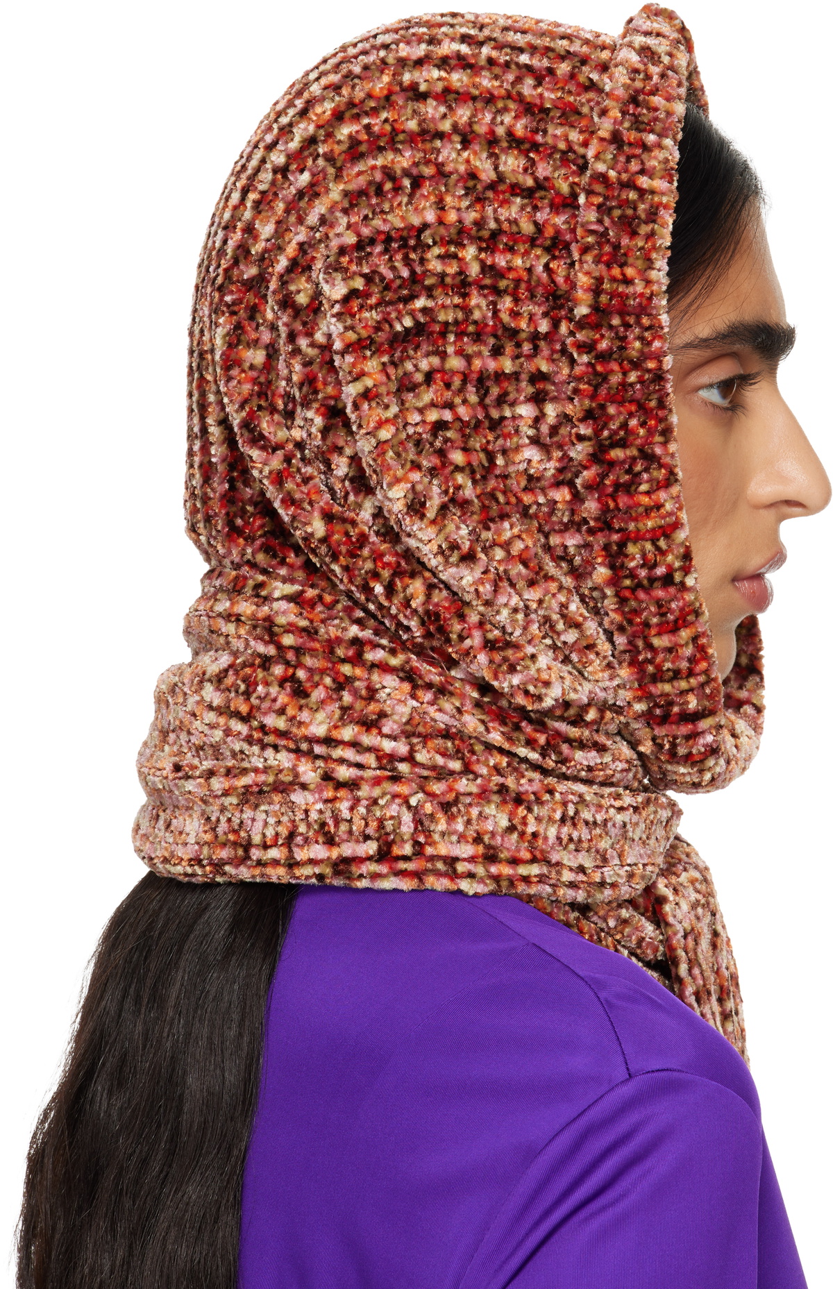 Dries Van Noten Pink Hooded Scarf