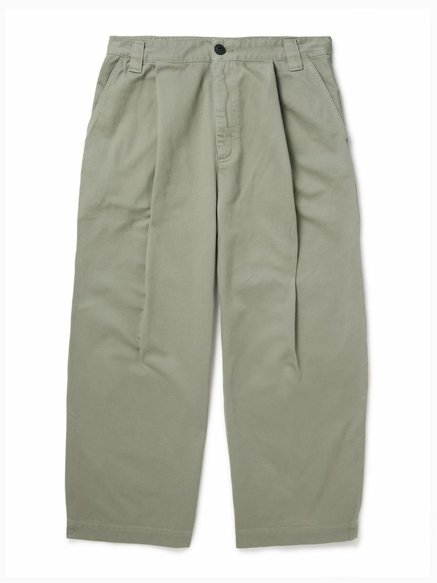Photo: AGOLDE - Gaius Tapered Pleated Regenerative Cotton-Twill Chinos - Gray