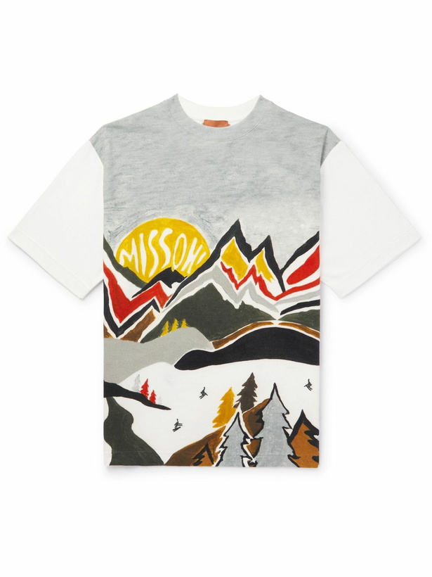 Photo: Missoni - Printed Cotton-Jersey T-Shirt - Gray